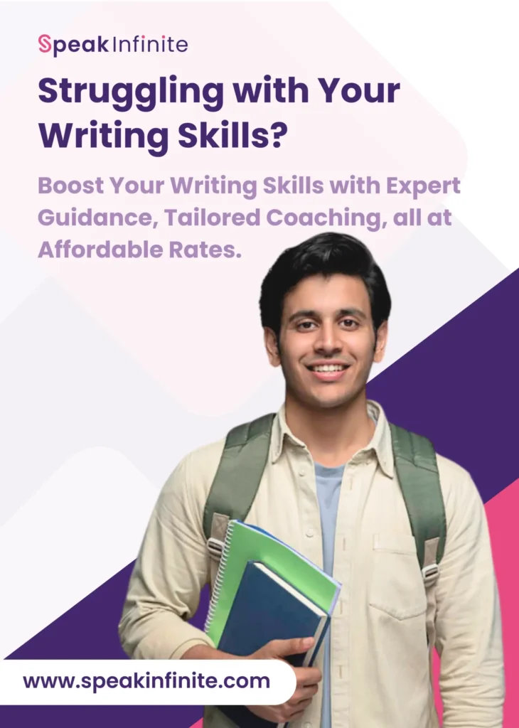 Graphic showing information about improving writing skills